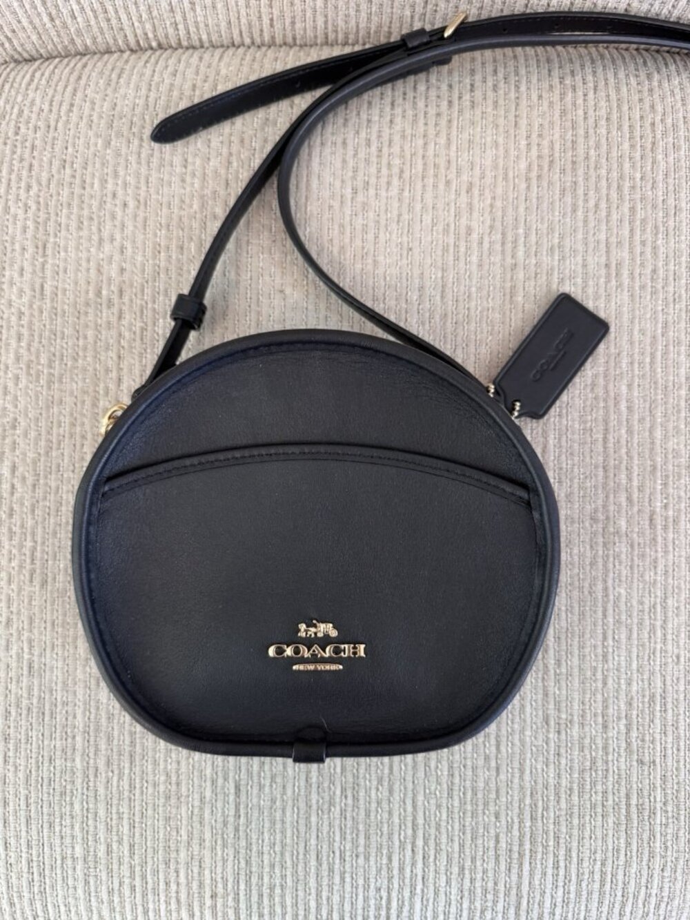 Coach F27971 Canteen Crossbody Bag Smooth Leather Shoulder Bag Black